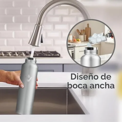HoneyHolly ▫️ Garrafa térmica de 750 ml, sem BPA, cantil, aço inoxidável 18/8, garrafa de aço inoxidável, à prova de fugas e reutilizável, garrafa térmica para acampamento, ginásio, escola e desporto 6