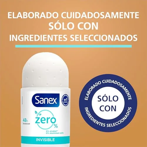Sanex ▫️ Zero% Invisible, Desodorizante Roll-On, Embalagem de 6 x 50 ml 7