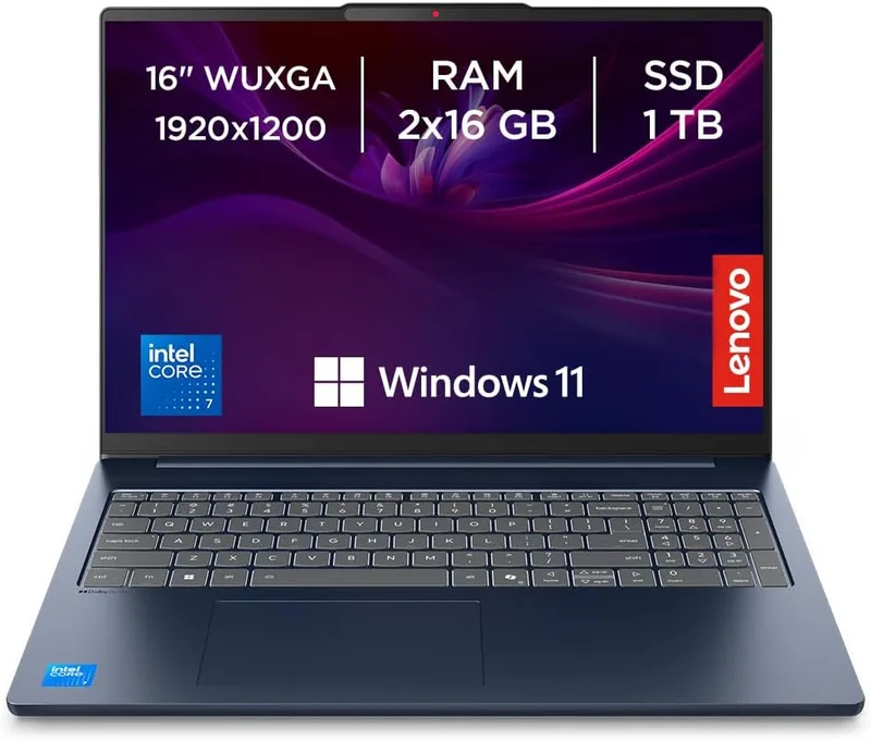 Lenovo ▫️ IdeaPad Slim 5 10.ª geração - Portátil de 16" WUXGA (Intel Core i7-13620H, Intel UHD Graphics, 32 GB de RAM, SSD de 1 TB, Wi-Fi 6, Windows 11 Home) Teclado QWERTY espanhol - azul