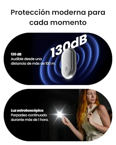 SwitchBot ▫️ Alarme de Segurança Pessoal, Sirene de 130 dB com Luz LED Estroboscópica, Porta-chaves de Autodefesa IP65 com Alertas de Localização, Ideal para Mulheres, Crianças e Idosos, Preto 3