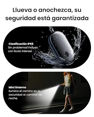SwitchBot ▫️ Alarme de Segurança Pessoal, Sirene de 130 dB com Luz LED Estroboscópica, Porta-chaves de Autodefesa IP65 com Alertas de Localização, Ideal para Mulheres, Crianças e Idosos, Preto 4