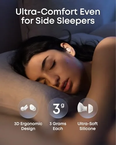 Soundcore ▫️ Auscultadores Sleep A30 da Anker: com cancelamento ativo de ruído, sistema adaptativo para bloquear o ronco, máximo conforto para quem dorme de lado e 45 horas de reprodução 3