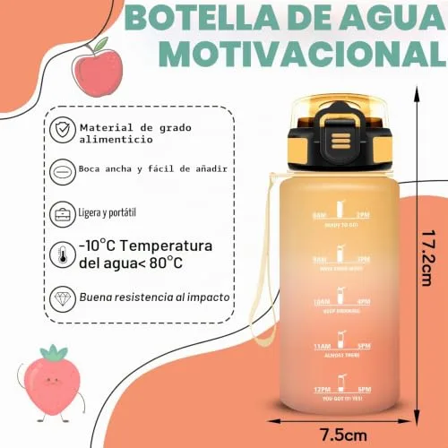 Grsta ▫️ Garrafa de água, 500 ml, garrafa infantil, à prova de fugas, garrafa de água para crianças na escola, com slogan motivador, fácil de limpar, garrafa com palhinha, para a escola, cantina, acampamento, corrida 4