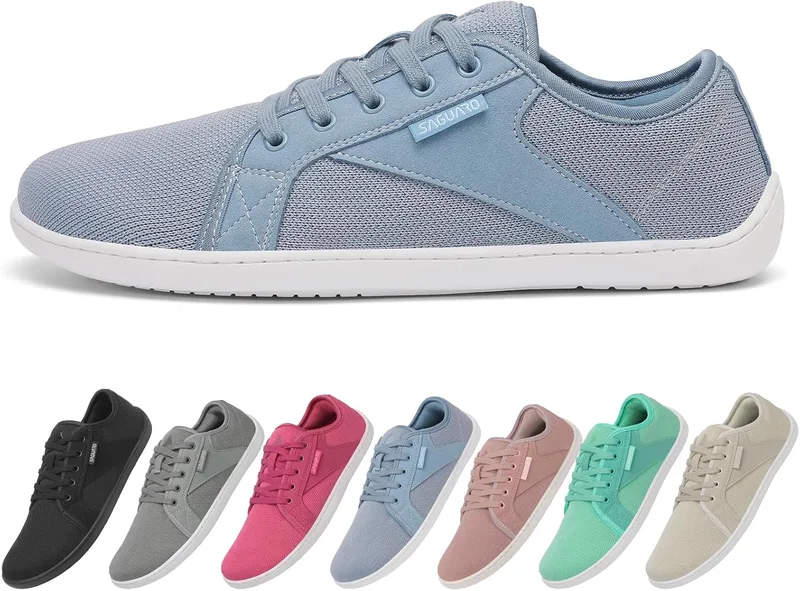 SAGUARO ▫️ ténis minimalistas de malha unissexo para pés descalços, Luck Ⅰ, tamanho 36-48