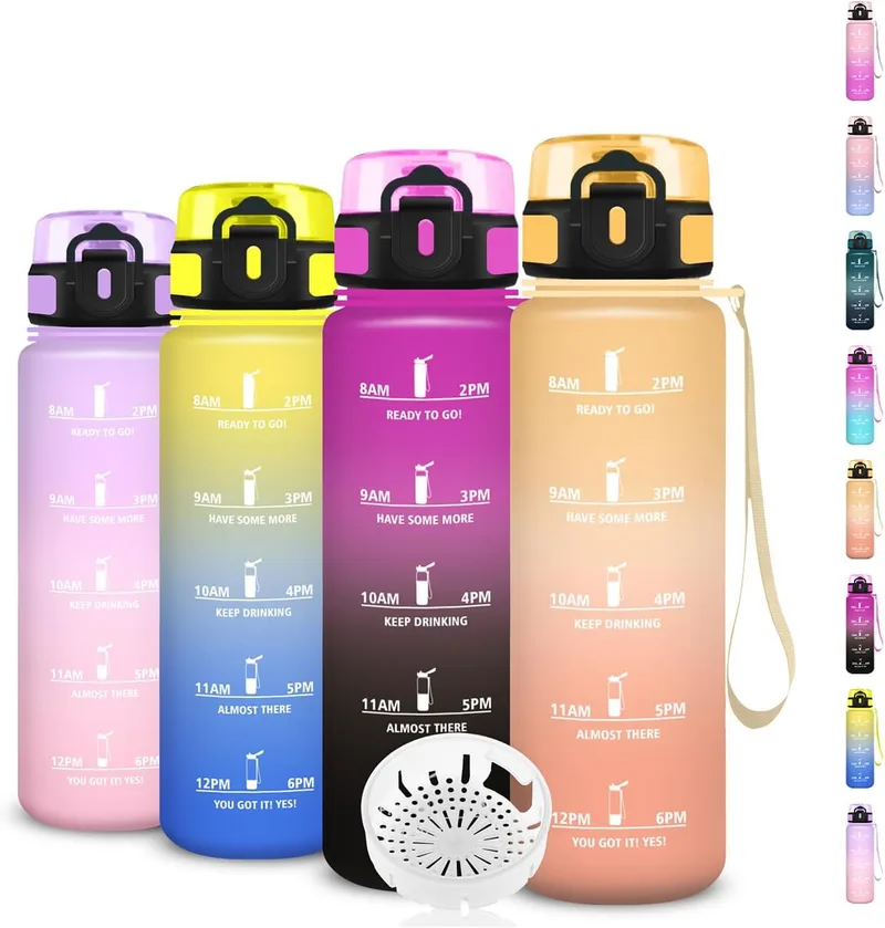 Grsta ▫️ Garrafa de água 500ml, Garrafa de água, Garrafa de água para crianças com filtro, Fácil de limpar, Garrafa de água com carimbo da hora, Estanque, para a escola, crianças, desporto, ginásio, ciclismo, corrida