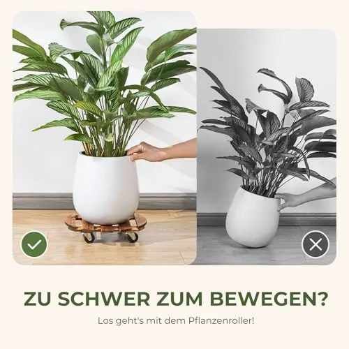 Bamworld ▫️ 2 Suportes para plantas com rodas de 30 cm, suporte móvel para plantas com rodas giratórias e bloqueáveis para uso interior e exterior, plataforma resistente para plantas 4