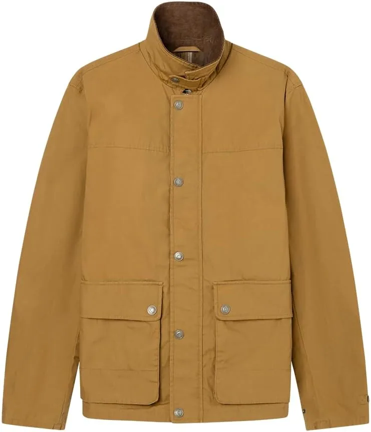 SPRINGFIELD ▫️ Casaco curto Barbour com gola de camisa Cordury Bolsos de remendo com botões de pressão. Casaco Barbour para homem