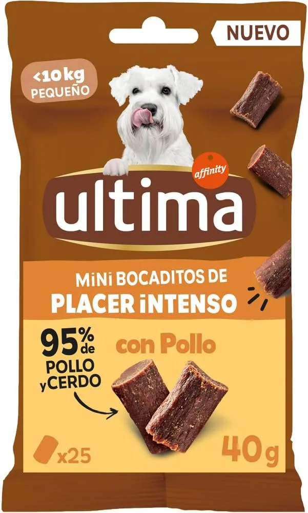 ultima ▫️ Snacks para Cães Mini/Pequenos: Petiscos Intensos com Frango 12 x 40 g