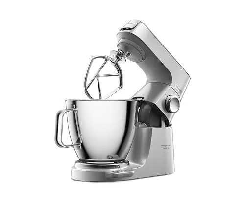 kenwood ▫️ Titanium Chef Baker XL KVL85.224SI, Robô de Cozinha, Balança Integrada, Taças de Aço Inoxidável de 5 L e 7 L, Pá K, Gancho para Amassar, Varas, Copo de Vidro, Picador de Carne, 1200 W, Prateado 3
