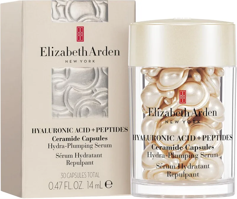 Elizabeth Arden ▫️ Soro com Ácido Hialurónico, Peptídeos e Ceramidas – 30 Cápsulas