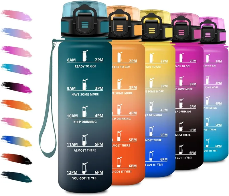 KollyKolla ▫️ Garrafa de Água 500 ml, Garrafa de Água com Filtro, Fácil de Abrir, Reutilizável, Garrafa com Mensagem Motivacional e à Prova de Fugas, Garrafa para Adultos, Caminhadas, Bicicleta, Ginásio