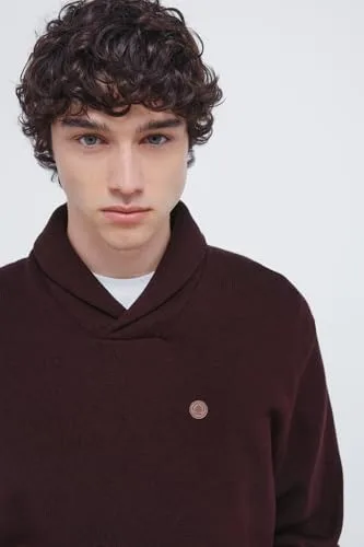 SPRINGFIELD ▫️ Gg7 Camisola com gola tipo smoking em malha e etiqueta em PU Camisola com gola tipo smoking para homem 3
