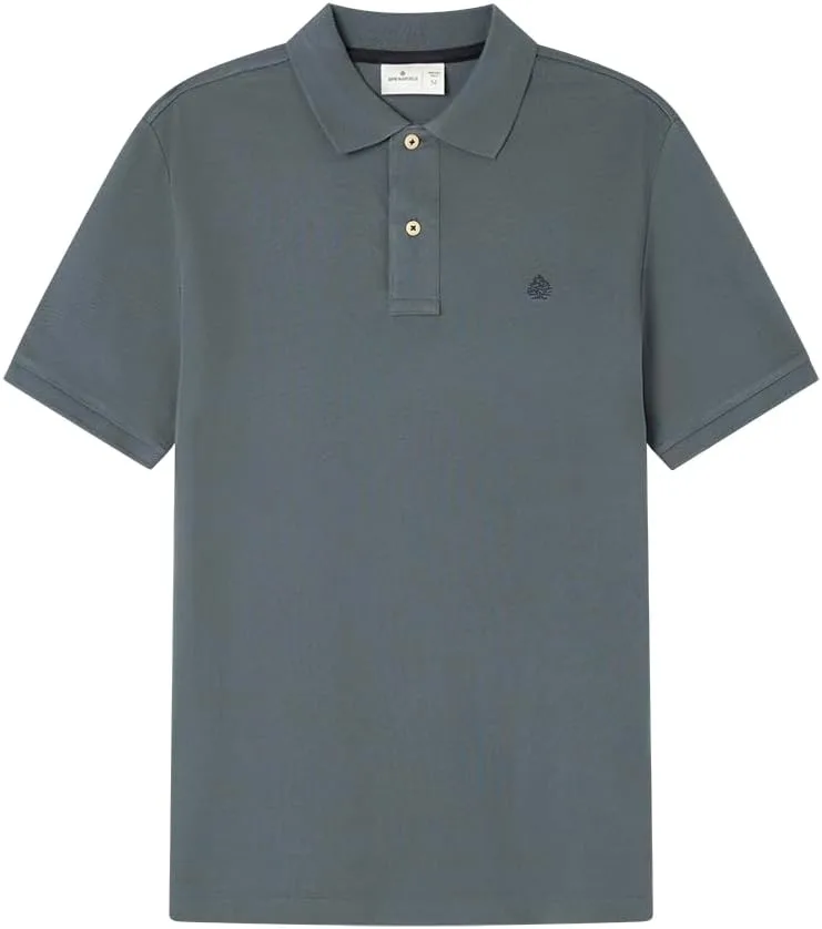SPRINGFIELD ▫️ Camisa pólo Basic SS Regular com bordado de árvore. 100% Algodão Bci, Azul, S