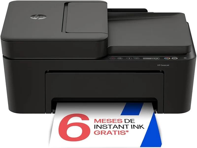HP ▫️ DeskJet 4320, impressora multifunções a jato de tinta a cores, sem fios, alimentador automático de documentos (ADF), Wi-Fi de banda dupla, App Smart, 6 meses de tinta instantânea incluída, preto