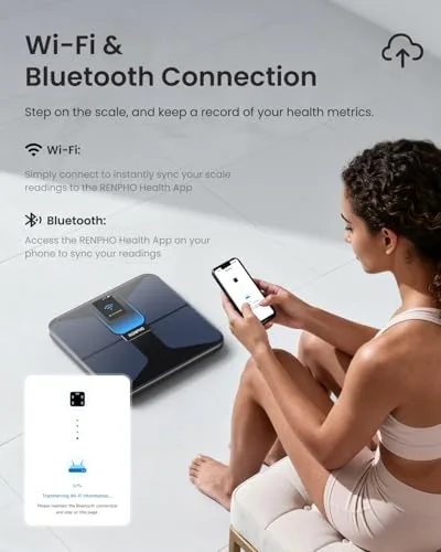 RENPHO ▫️ Balança Inteligente com Aplicação, 18 Parâmetros, Recarregável, Wi-Fi/Bluetooth 3