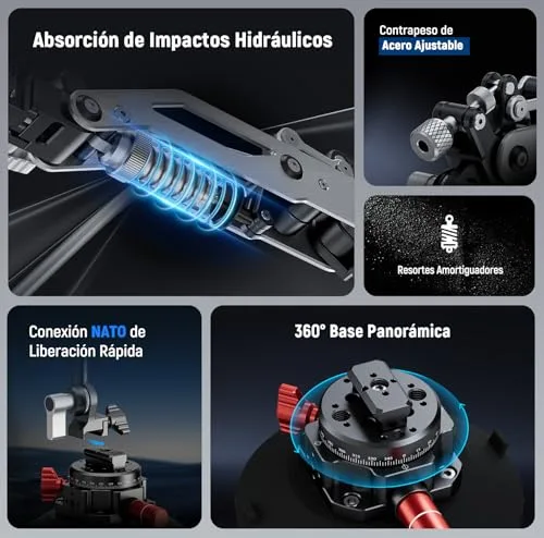 NEEWER ▫️ GA022 Suporte para câmara de ação para automóvel com ventosa a vácuo e braço hidráulico 2