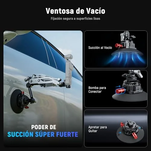 NEEWER ▫️ GA022 Suporte para câmara de ação para automóvel com ventosa a vácuo e braço hidráulico 3