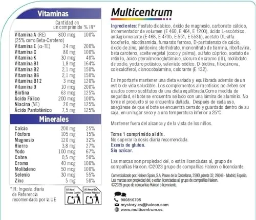 MULTICENTRUM ▫️ para Homem – Multivitamínico e Multimineral, Sem Glúten, 90 Comprimidos 2