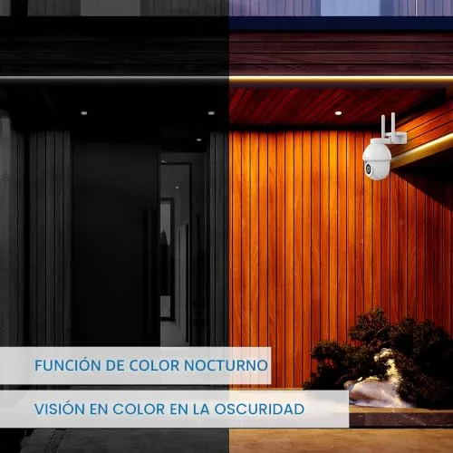 NIVIAN ▫️ Câmara PTZ Wi-Fi de 2,4 GHz Half4K 2560x1440, Visão Noturna a Cores, Detecção de Movimento e Pessoas, Compatível com Alexa e Google Home, Controlo através da aplicação Tuya, Imagem Super HD 2,5k 3