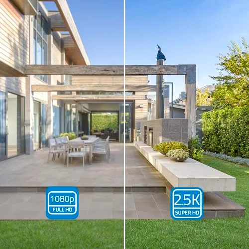 NIVIAN ▫️ Câmara PTZ Wi-Fi de 2,4 GHz Half4K 2560x1440, Visão Noturna a Cores, Detecção de Movimento e Pessoas, Compatível com Alexa e Google Home, Controlo através da aplicação Tuya, Imagem Super HD 2,5k 4