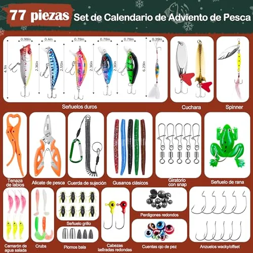 Lustkindheit ▫️ Calendário do Advento de Pesca 2026 para Homem com Ferramentas - 77 peças 5