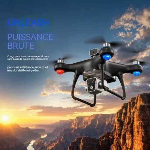 JOIN DAN ▫️ Drone KY102 com controlador com ecrã e cartão SD, motor sem escovas, localização por fluxo ótico, sistema ativo de evasão de obstáculos, 2 baterias, descolagem/aterragem com um toque. (vermelho) 6