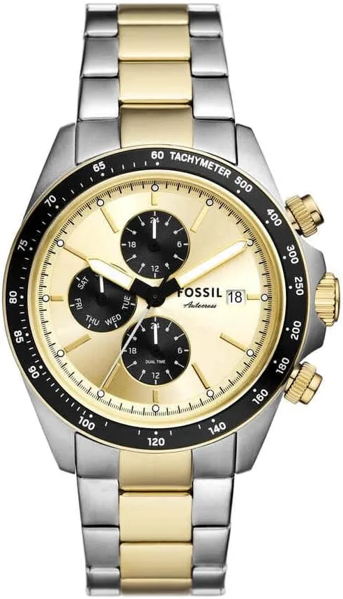 Fossil ▫️ Relógio Autocross para homem, movimento de quartzo multifunções com bracelete em aço inoxidável ou couro