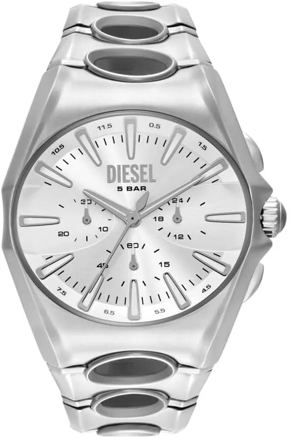 Diesel ▫️ Relógio D Curve para homem, movimento cronógrafo de quartzo com bracelete em aço inoxidável, pele ou silicone