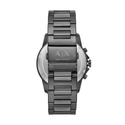 Armani Exchange ▫️ Relógio para homem, movimento cronógrafo de quartzo e caixa de 44 mm com bracelete em aço inoxidável 4
