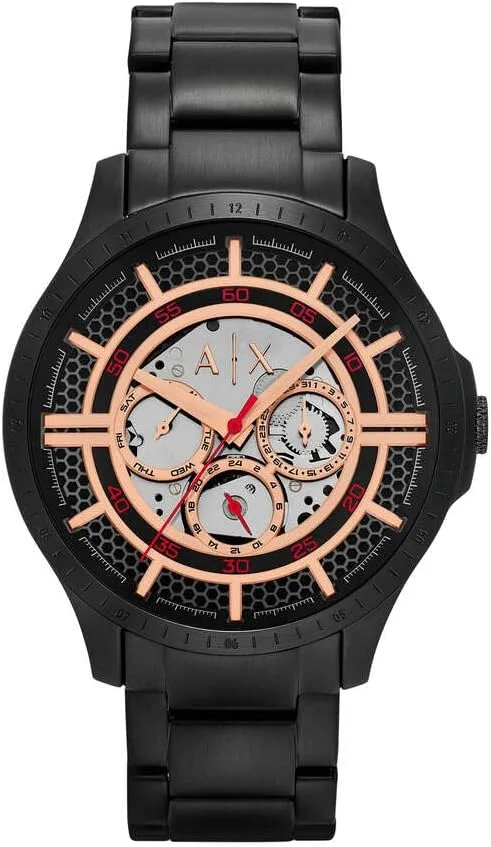 Armani Exchange ▫️ Relógio de homem movimento de quartzo multifunções e caixa de 46 mm com bracelete em aço inoxidável