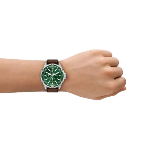 Fossil ▫️ Relógio Garrett para homem, movimento de quartzo multifunções com bracelete em aço inoxidável ou couro 2