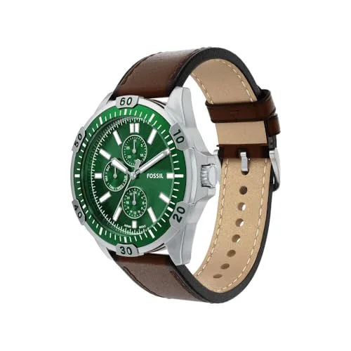 Fossil ▫️ Relógio Garrett para homem, movimento de quartzo multifunções com bracelete em aço inoxidável ou couro 3