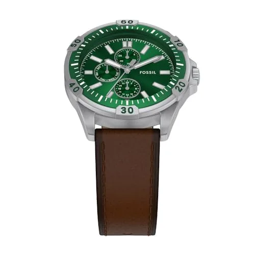 Fossil ▫️ Relógio Garrett para homem, movimento de quartzo multifunções com bracelete em aço inoxidável ou couro 4