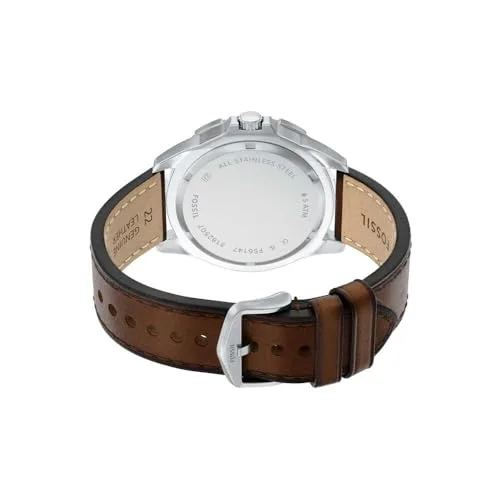 Fossil ▫️ Relógio Garrett para homem, movimento de quartzo multifunções com bracelete em aço inoxidável ou couro 6