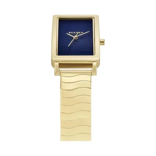Skagen ▫️ Relógio Hagen para mulher, movimento de quartzo de três ponteiros com bracelete em aço inoxidável ou couro 4