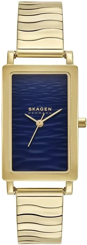 Skagen ▫️ Relógio Hagen para mulher, movimento de quartzo de três ponteiros com bracelete em aço inoxidável ou couro