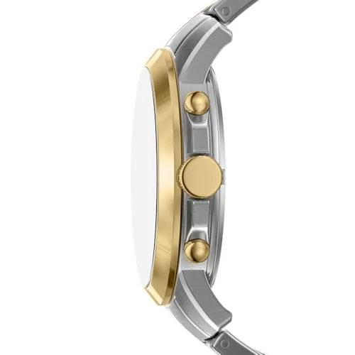 Fossil ▫️ Relógio para homem Grant, movimento de quartzo, caixa de aço inoxidável prateado de 44 mm com bracelete em pele, FS5210IE 5