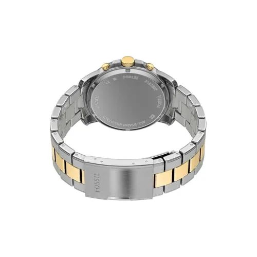 Fossil ▫️ Relógio para homem Grant, movimento de quartzo, caixa de aço inoxidável prateado de 44 mm com bracelete em pele, FS5210IE 6