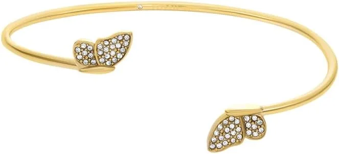 Fossil Pulseira de aço inoxidável com punho aberto para mulher