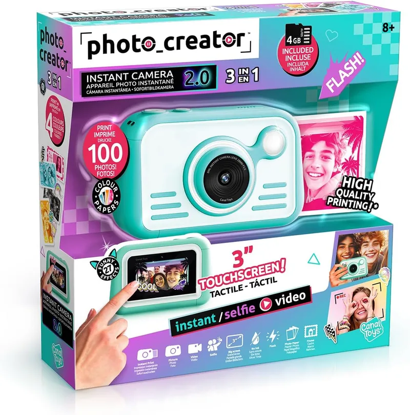 Canal Toys ▫️ Creator - Câmara Instantânea 2.0 e 100 Folhas de Papel Fotográfico