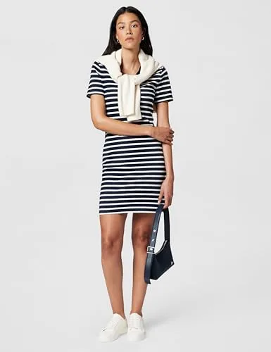 Tommy Hilfiger ▫️ Vestido estilo polo para mulher, corte justo, decote em V, curto 6
