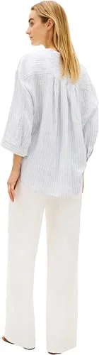 Tommy Hilfiger ▫️ Camisa ESS sem colarinho em linho Ww0ww48926, manga comprida, para mulher (pacote de 1) 3