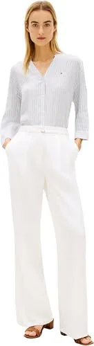 Tommy Hilfiger ▫️ Camisa ESS sem colarinho em linho Ww0ww48926, manga comprida, para mulher (pacote de 1) 5