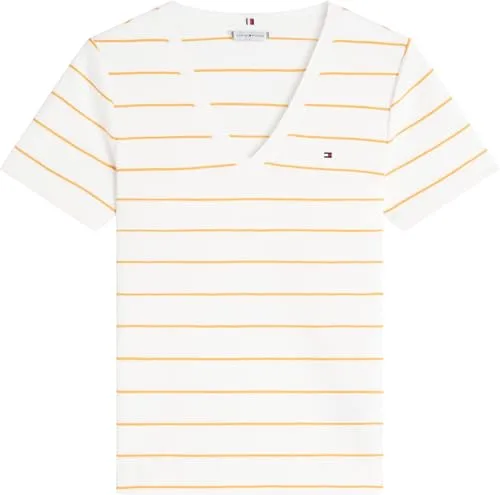 Tommy Hilfiger ▫️ Camiseta de manga curta para mulher New Slim Cody com decote em V 6