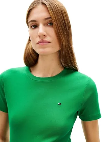 Tommy Hilfiger ▫️ Camiseta de manga curta para mulher New Slim Cody com gola redonda 4