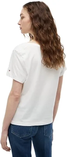 Tommy Hilfiger ▫️ Co Linen Scoop Nk SS tee Ww0ww48705 Camiseta de manga curta para mulher 2