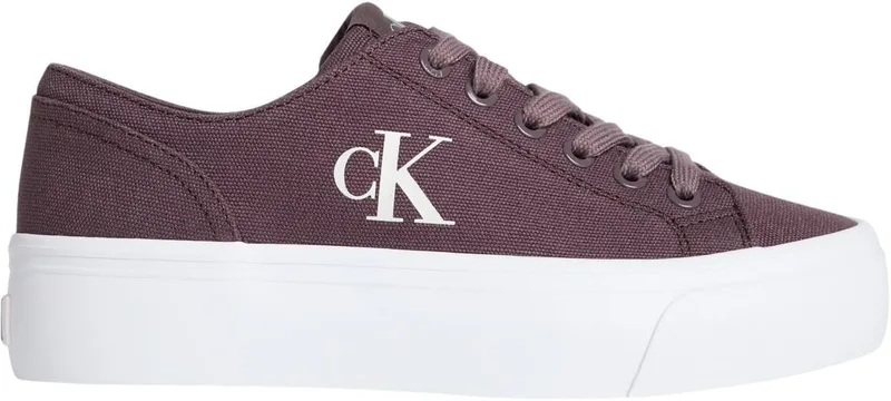 Calvin Klein ▫️ Ténis com sola vulcanizada para mulher, Flatform, cano baixo