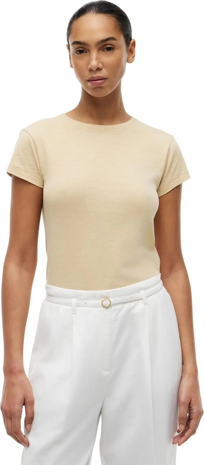 Tommy Hilfiger ▫️ Co Slub Slim SS tee Ww0ww48702 Camiseta de manga curta para mulher