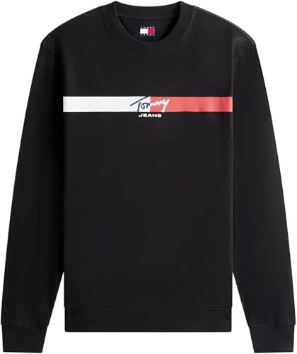 Tommy Jeans ▫️ TJM Reg Sign Stripe Cnck Ext Dm0dm23019 Camisola sem botões para homem (pacote de 1) 6