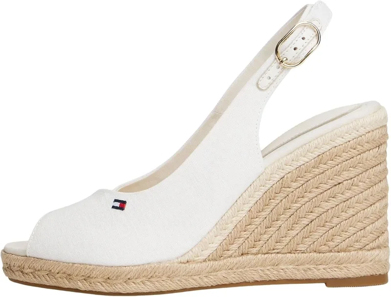 Tommy Hilfiger ▫️ Flag High Wedge Espad Slingback Fw0fw09343, Alpargatas de cunha para mulher